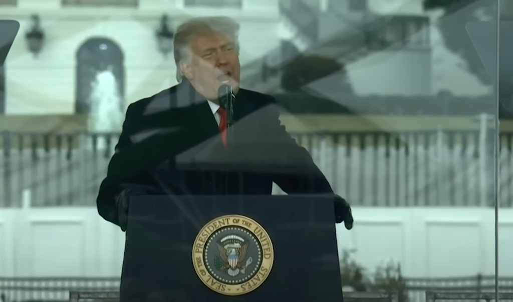 Trump at Ellipse on January 6, 2021. Screenshot/Youtube